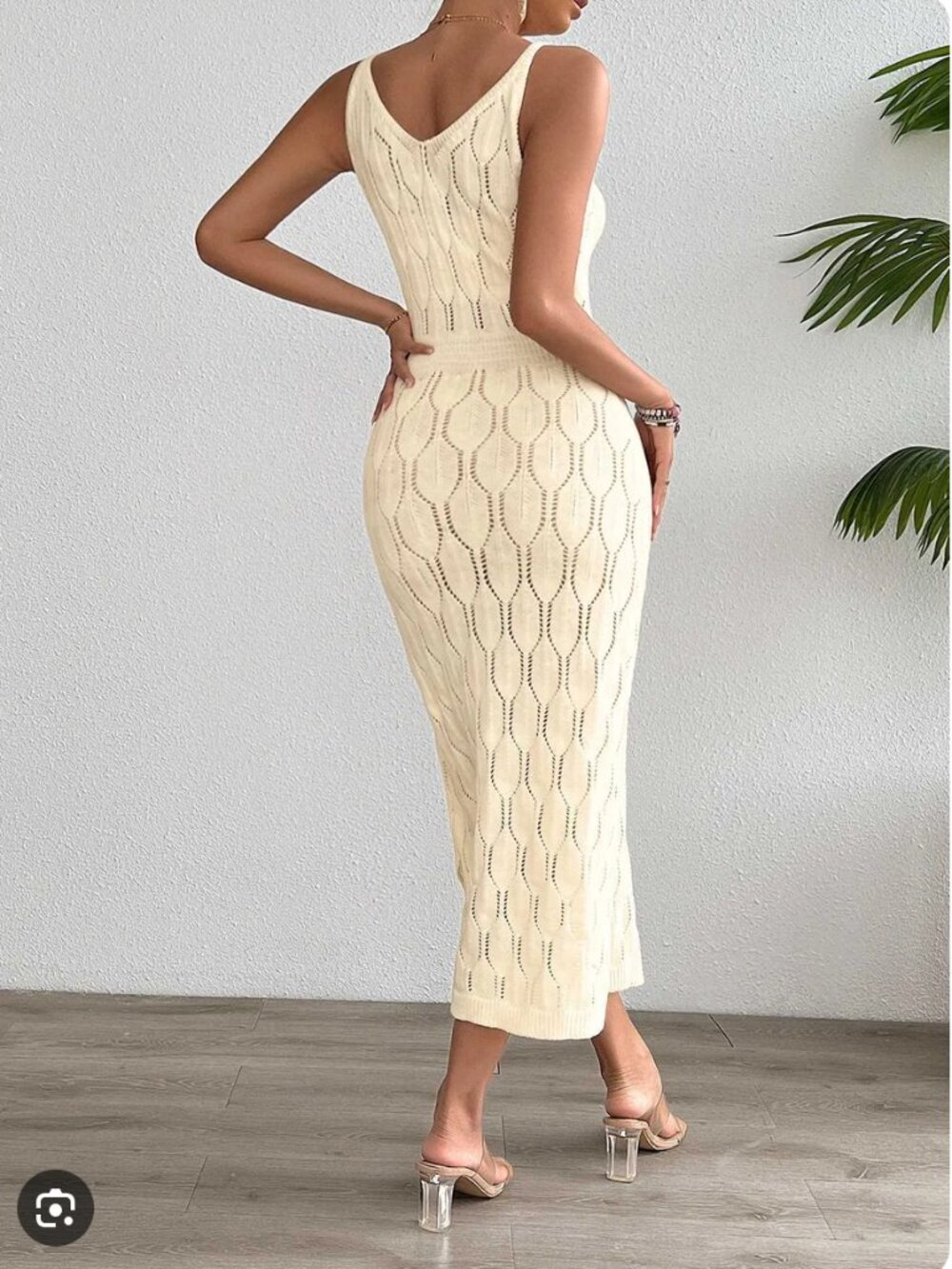 Beachwear Dress Cream Soft Breezy Knit L